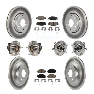 Front Rear Hub Bearing Coated Disc Brake Rotor And Ceramic Pads Kit (10Pc) For Mazda CX-5 KBB-120628