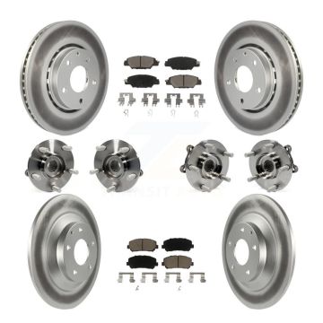 Front Rear Hub Bearing Coated Disc Brake Rotor And Ceramic Pads Kit (10Pc) For Mazda CX-5 KBB-120629
