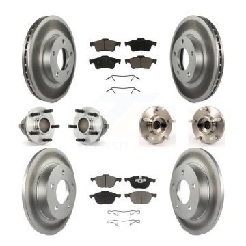 Front Rear Hub Bearing Coat Brake Rotor Pads Kit (10Pc) For Mazda 3 2.0L with 4-Wheel ABS KBB-120637