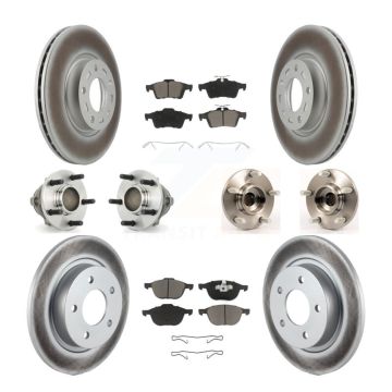 Front Rear Hub Bearing Coat Brake Rotor Pads Kit (10Pc) For Mazda 3 2.3L with 4-Wheel ABS KBB-120639