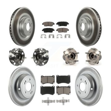 Front Rear Hub Bearing Coat Brake Rotor Pad Kit (10Pc) For 2012-2014 Hyundai Genesis 5.0L KBB-120648