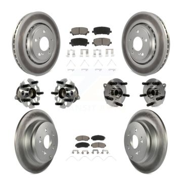 Front Rear Hub Bearing Coated Disc Brake Rotor Pad Kit (10Pc) For 2015-2017 Honda Odyssey KBB-120653