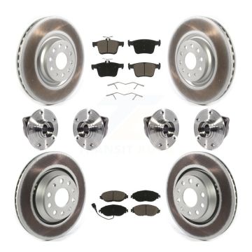 Front Rear Hub Bearing Coated Brake Rotor & Pads Kit (10Pc) For Audi Q3 Volkswagen Arteon KBB-120654