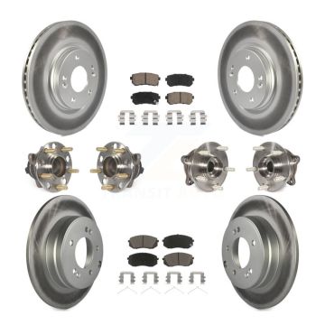 Front Rear Hub Bearing Coated Disc Brake Rotor And Ceramic Pads Kit (10Pc) For Kia Optima KBB-120661