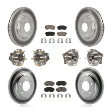Front Rear Hub Bearing Coated Disc Brake Rotor And Ceramic Pads Kit (10Pc) For Kia Optima KBB-120662