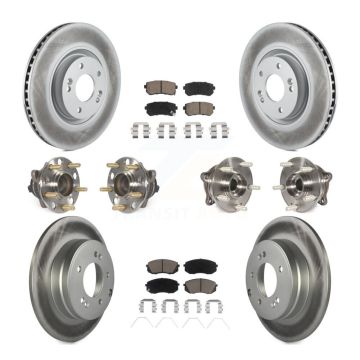 Front Rear Hub Bearing Coated Disc Brake Rotor And Ceramic Pads Kit (10Pc) For Kia Optima KBB-120663