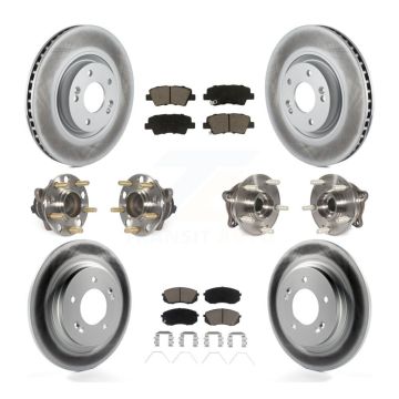 Front Rear Hub Bearing Coated Disc Brake Rotor And Ceramic Pads Kit (10Pc) For Kia Optima KBB-120664