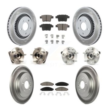 Front Rear Hub Bearing Coat Brake Rotor Pads Kit (10Pc) For Ford Five Hundred Freestyle X KBB-120668