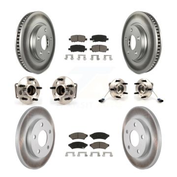 Front Rear Hub Bearing Coated Brake Rotor Pad Kit (10Pc) For Buick LaCrosse Pontiac Grand KBB-120670