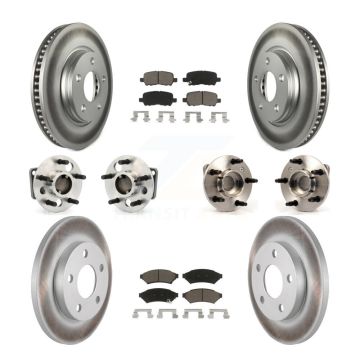 Front Rear Hub Bearing Coated Brake Rotor And Pad Kit (10Pc) For Pontiac Grand Prix Buick KBB-120671