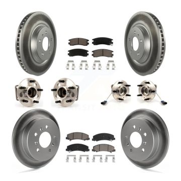 Front Rear Hub Bearing Coated Disc Brake Rotor & Pad Kit (10Pc) For Buick LaCrosse Allure KBB-120672