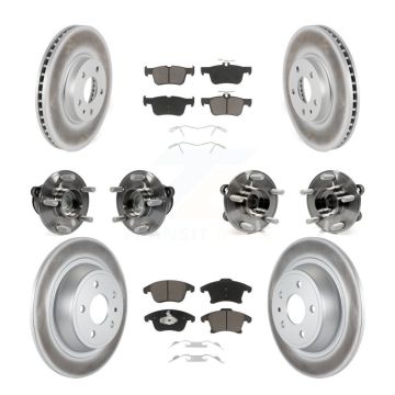 Front Rear Hub Bearing Coated Disc Brake Rotor Pad Kit (10Pc) For Ford Fusion Lincoln MKZ KBB-120678