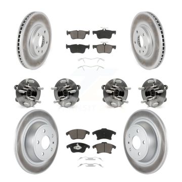 Front Rear Hub Bearing Coated Disc Brake Rotor And Ceramic Pad Kit (10Pc) For Ford Fusion KBB-120679