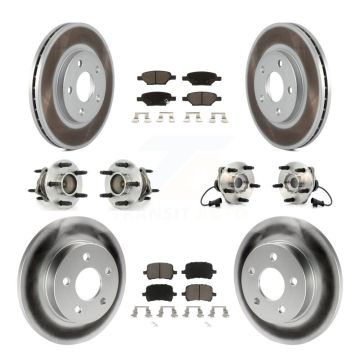 Front Rear Hub Bearing Coated Brake Rotor Pads Kit (10Pc) For Chevrolet Malibu Pontiac G6 KBB-120682