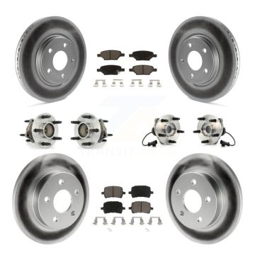 Front Rear Hub Bearing Coated Brake Rotor Pads Kit (10Pc) For Chevrolet Malibu Pontiac G6 KBB-120684