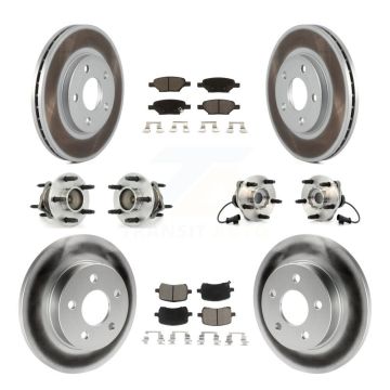 Front Rear Hub Bearings Coated Disc Brake Rotors And Pads Kit (10Pc) For Chevrolet Malibu KBB-120686