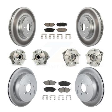 Front Rear Hub Bearing Coated Disc Brake Rotor & Pad Kit (10Pc) For Subaru Outback Legacy KBB-120688