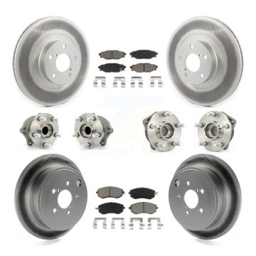 Front Rear Hub Bearing Coat Brake Rotor Pad Kit (10Pc) For Subaru Impreza Forester Legacy KBB-120689