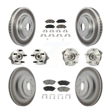 Front Rear Hub Bearings Coated Disc Brake Rotors And Pads Kit (10Pc) For Subaru Legacy KBB-120691