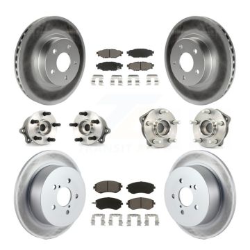 Front Rear Hub Bearing Coated Brake Rotor Pad Kit (10Pc) For 2005 Subaru Legacy i/Limited KBB-120692
