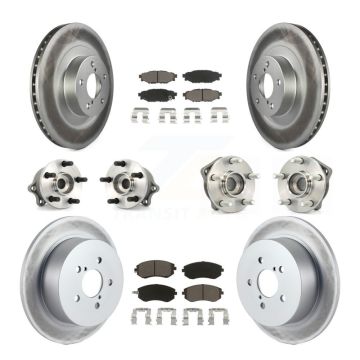 Front Rear Hub Bearing Coated Brake Rotor & Pad Kit (10Pc) For 2005 Subaru Outback Legacy KBB-120693