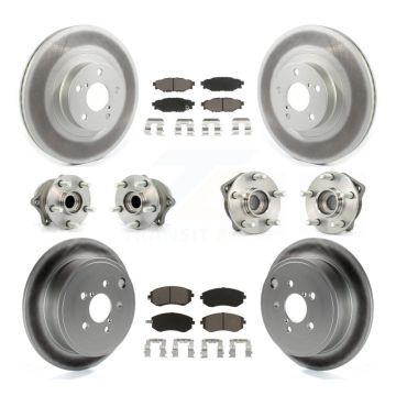 Front Rear Hub Bearing Coat Brake Rotor Pad Kit (10Pc) For Subaru Outback Forester Legacy KBB-120694