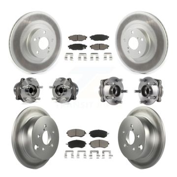 Front Rear Hub Bearing Coated Brake Rotor Pad Kit (10Pc) For Subaru Forester Crosstrek XV KBB-120696
