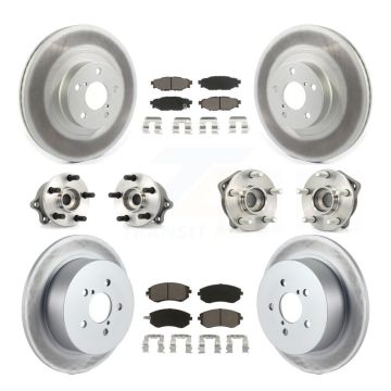 Front Rear Hub Bearing Coated Disc Brake Rotor & Pad Kit (10Pc) For Subaru Outback Legacy KBB-120697