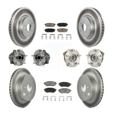 Front Rear Hub Bearing Coat Brake Rotor Pad Kit (10Pc) For 14 Subaru Forester To 01 KBB-120699