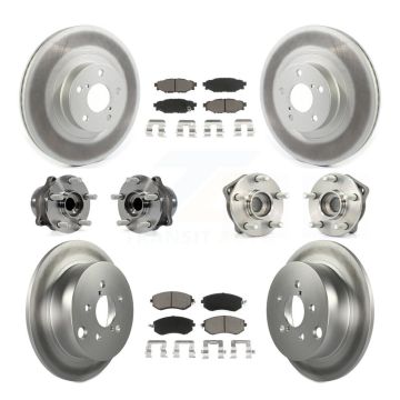 Front Rear Hub Bearing Coated Disc Brake Rotor And Pad Kit (10Pc) For Subaru XV Crosstrek KBB-120700