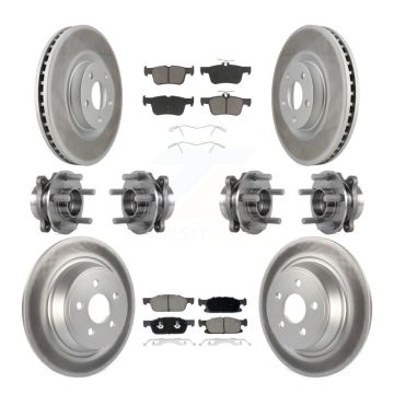 Front Rear Hub Bearing Coated Disc Brake Rotor Pad Kit (10Pc) For Lincoln Continental AWD KBB-120705