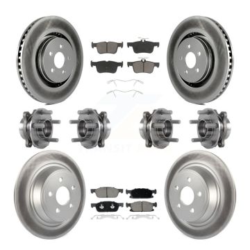 Front Rear Hub Bearing Coated Disc Brake Rotor Pad Kit (10Pc) For Lincoln Continental AWD KBB-120706