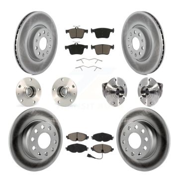 Front Rear Hub Bearing Coated Brake Rotor And Pad Kit (10Pc) For Audi A3 Sportback e-tron KBB-120711