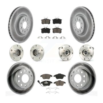 Front Rear Hub Bearing Coated Disc Brake Rotor Pad Kit (10Pc) For Volkswagen Jetta Beetle KBB-120714