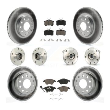 Front Rear Hub Bearing Coated Disc Brake Rotor Pad Kit (10Pc) For Volkswagen Jetta Beetle KBB-120715