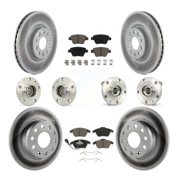 Front Rear Hub Bearing Coated Disc Brake Rotor & Pad Kit (10Pc) For Volkswagen Beetle GTI KBB-120721