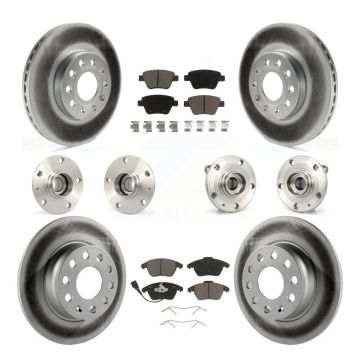 Front Rear Hub Bearing Coated Disc Brake Rotors And Pads Kit (10Pc) For Volkswagen Beetle KBB-120722