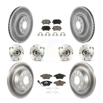 Front Rear Hub Bearing Coated Brake Rotor Pad Kit (10Pc) For Volkswagen Passat Audi CC A3 KBB-120725