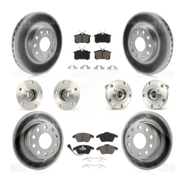Front Rear Hub Bearing Coated Disc Brake Rotors And Pads Kit (10Pc) For Volkswagen Beetle KBB-120743