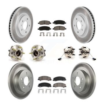 Front Rear Hub Bearings Coated Disc Brake Rotors And Pads Kit (10Pc) For Buick Lucerne KBB-120750