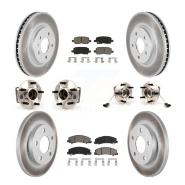 Front Rear Hub Bearing Coated Brake Rotor And Pad Kit (10Pc) For Chevrolet Impala Limited KBB-120752