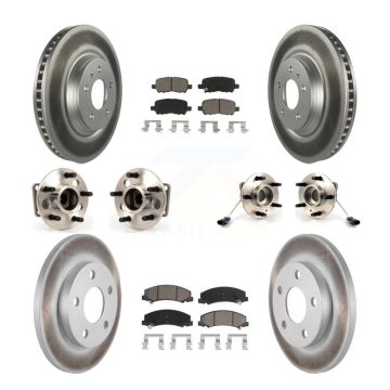 Front Rear Hub Bearing Coated Brake Rotor And Pad Kit (10Pc) For Chevrolet Impala Limited KBB-120753