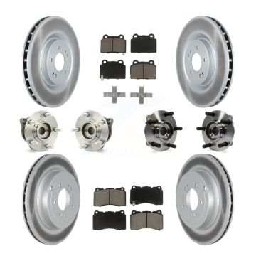 Front Rear Hub Bearing Coated Disc Brake Rotors And Pads Kit (10Pc) For Mitsubishi Lancer KBB-120755