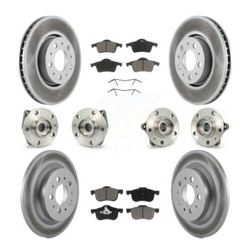 Front Rear Hub Bearing Coated Disc Brake Rotor Pads Kit (10Pc) For Volvo S60 XC70 V70 S80 KBB-120765