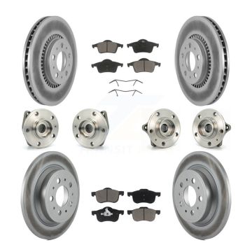 Front Rear Hub Bearing Coated Disc Brake Rotor Pads Kit (10Pc) For Volvo S60 XC70 V70 S80 KBB-120767
