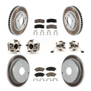 Front Rear Hub Bearings Coated Disc Brake Rotors And Pads Kit (10Pc) For Pontiac Montana KBB-120770