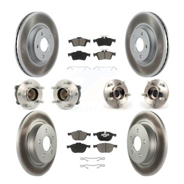 Front Rear Hub Bearing Coated Disc Brake Rotor & Pad Kit (10Pc) For Volvo S40 C30 V50 C70 KBB-120772