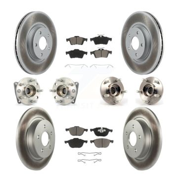 Front Rear Hub Bearing Coated Brake Rotor Pads Kit (10Pc) For 2005-2010 Volvo S40 V50 AWD KBB-120773