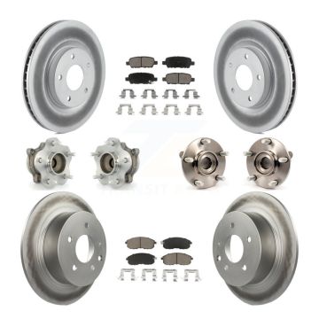 Front Rear Hub Bearing Coated Brake Rotor Pad Kit (10Pc) For Nissan Sentra SE-R with 2.5L KBB-120774