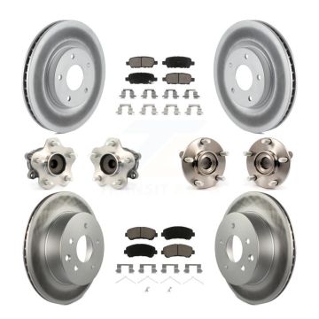 Front Rear Hub Bearing Coated Disc Brake Rotor Pad Kit (10Pc) For Nissan Rogue Select FWD KBB-120776
